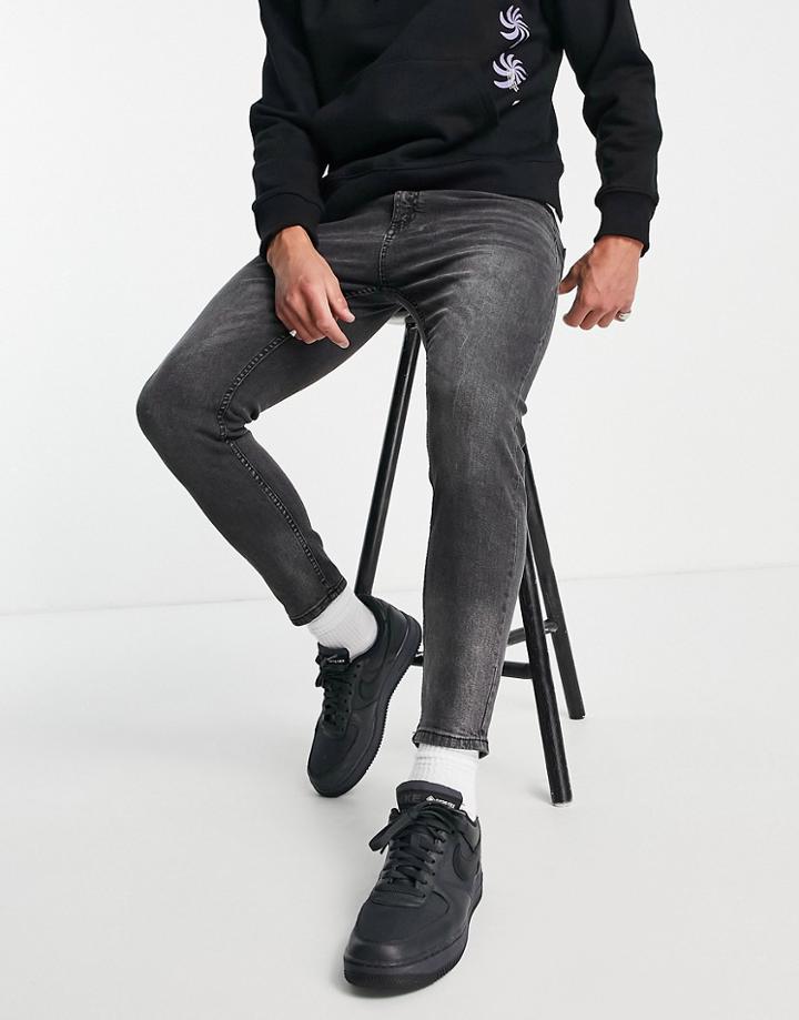 Pull & Bear Carrot Jeans In Dark Gray