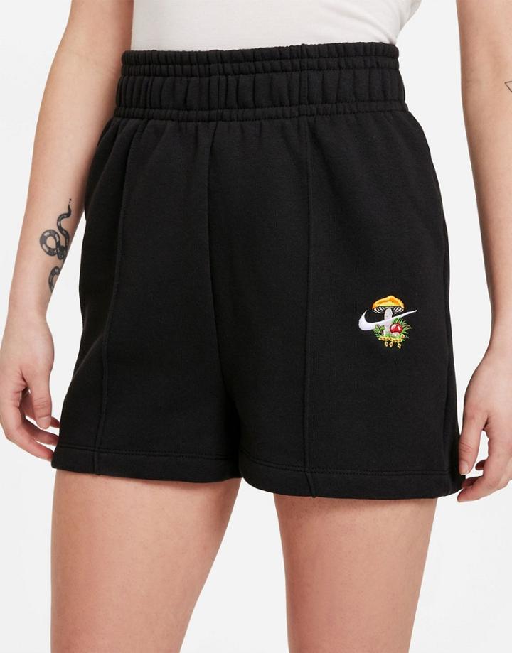 Nike Logo Twist Embroidered Shorts In Black