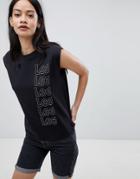 Lee Muscle Tank With Repeat Logo - Black