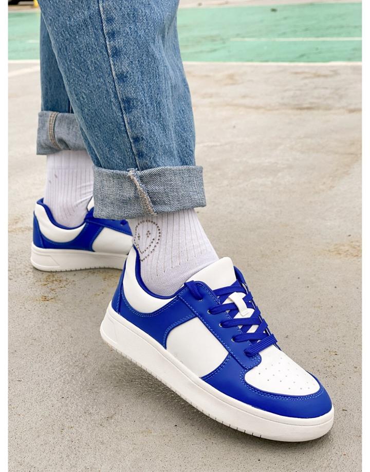 Monki Vegan-friendly Basketball Sneakers In Blue