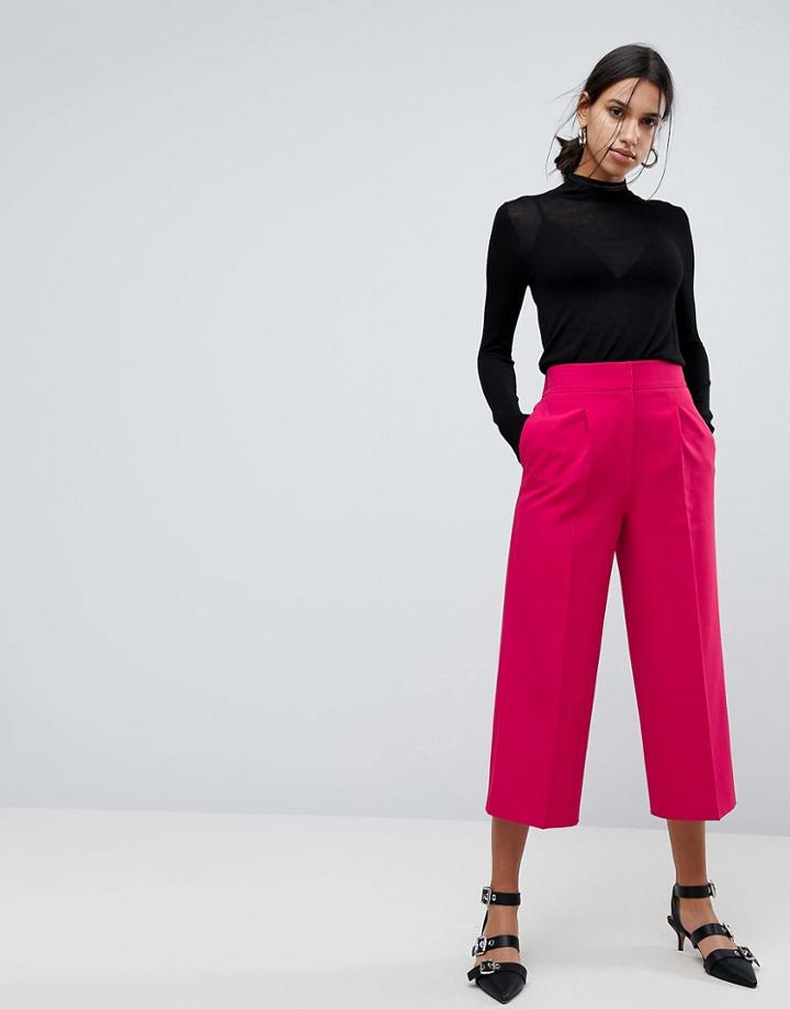 Asos Tailored Longer Length Culottes - Pink