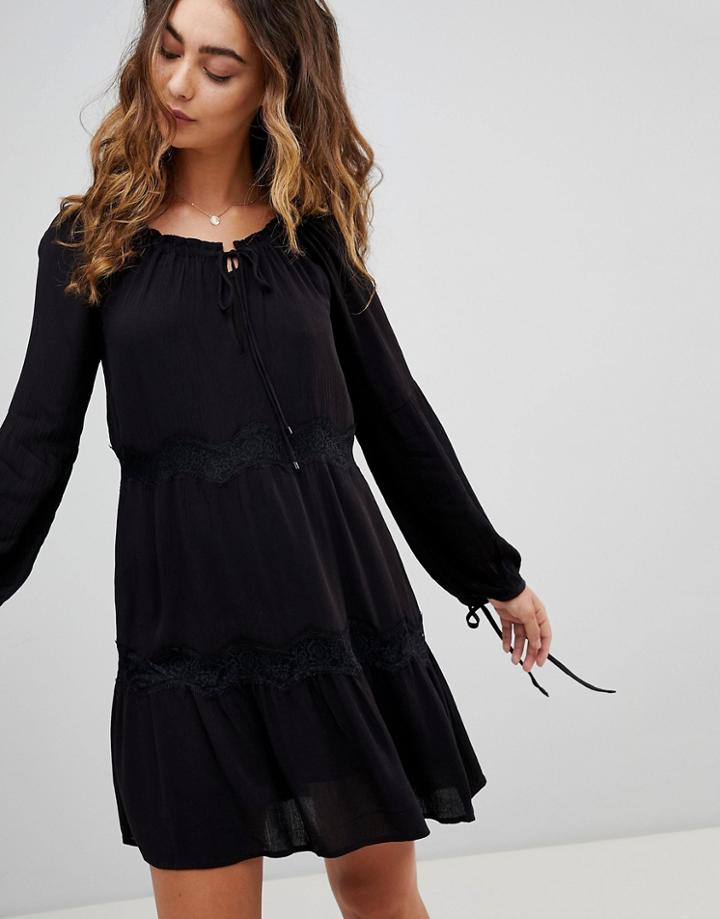 Pepe Jeans Ander Tie Sleeve Dress - Black