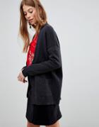 Qed London Zip Front Cardigan - Gray
