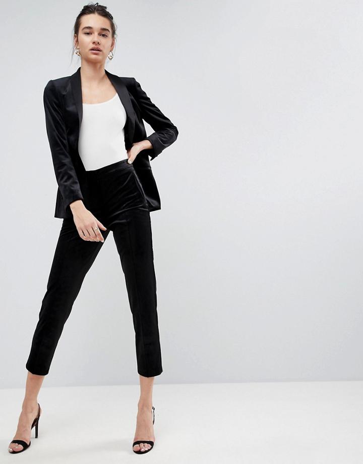 Asos Premium Velvet Tux Pants - Black