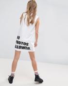 Asos No Photos Allowed Sleeveless T-shirt Dress - White