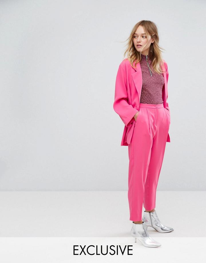 Monki Slim Peg Pants - Pink
