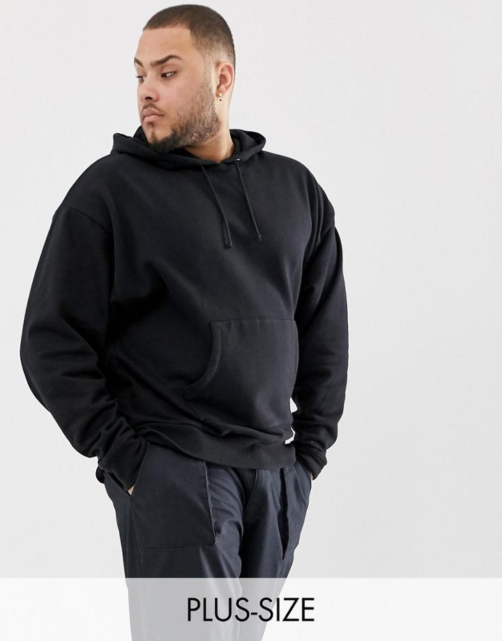Collusion Plus Regular Fit Hoodie In Black - Black