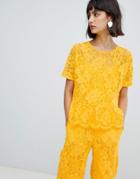 In Wear Sabri Lace Peplum Top - Yellow