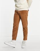 Asos Design Corduroy Classic Rigid Jeans In Brown