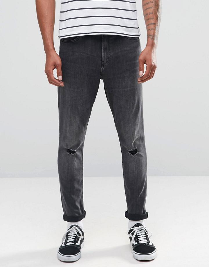 Cheap Monday Dropped Tapered Jeans Shadow - Gray
