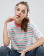 Asos T Shirt In Candy Stripe - Multi