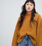 Weekday Textured Sweater In Camel-yellow