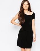 Wal G Dress With Drape Front - Black