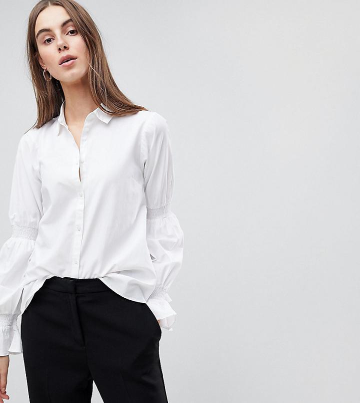 Y.a.s Tall Shirt With Sleeve Detail - White
