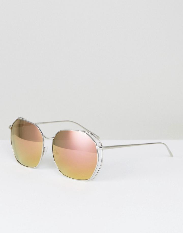 Quay Australia Bae Retro Oversized Sunglasses - Silver