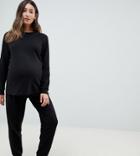 Asos Design Maternity Sweat And Jogger Set - Black