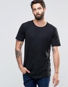 Only & Sons Slub Jersey T-shirt With Raw Hem - Black