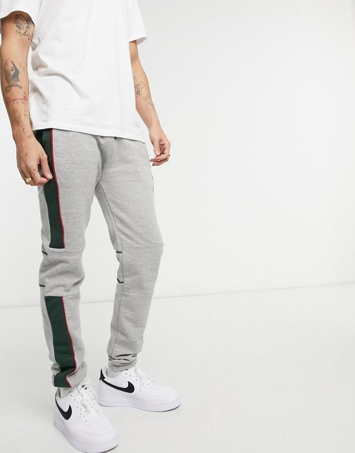 Soul Star Side Stripe Casual Pants In Gray-grey