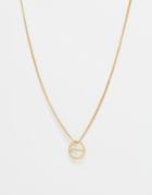 Pilgrim Circle & Bar Disc Pendant Necklace - Gold