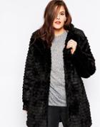 Brave Soul Plus Size Faux Fur Jacket - Black