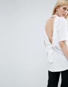 Asos White T-shirt With Bow Back - White