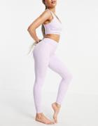 South Beach Yoga Ruched Ankle Leggings In Lilac-purple