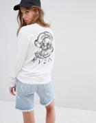 Rvca Boyfriend T-shirt With Back Graphic - White