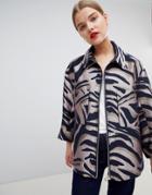 Asos Design Animal Jacquard Jacket-multi