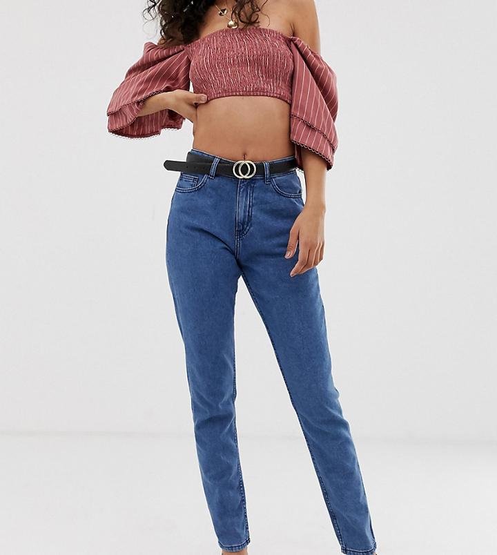 Noisy May Tall Ankle Grazer Mom Jean In Blue-blues
