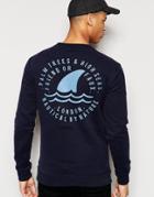 Friend Or Faux Sweatshirt Fin Back Print - Navy