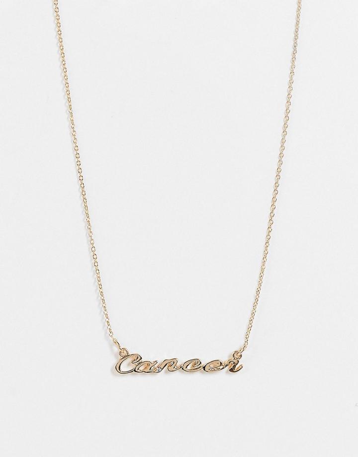 Monki Zodiac Cancer Sign Necklace In Gold