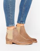 Vero Moda Nubuck Leather Chelsea Boot - Stone