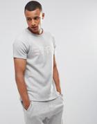Esprit Short Sleeved Sweatshirt With Flocked Logo In Organic Cotton - Gray