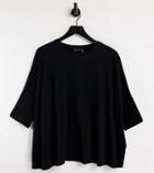 Asos Design Maternity Slouchy T-shirt With Batwing Sleeve In Black