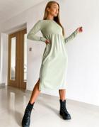 Street Collective Midi Dress In Sage Green