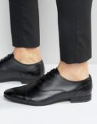 Walk London Mark Toe Cap Oxford Shoes - Black