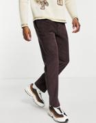River Island Relaxed Cord Pants In Brown