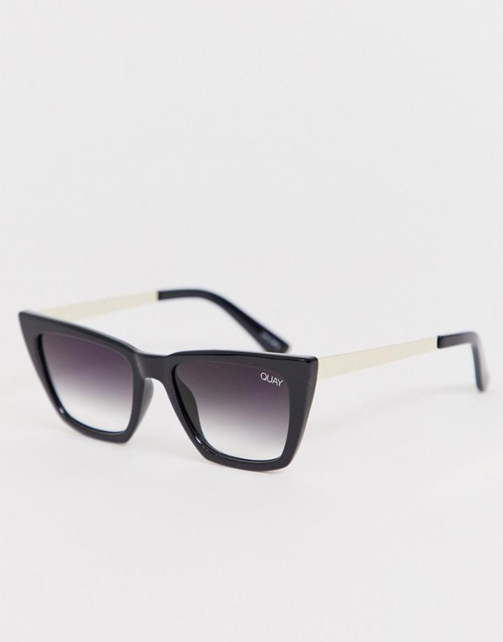 Quay Australia Don't @ Me Square Sunglasses In Black Fade - Black