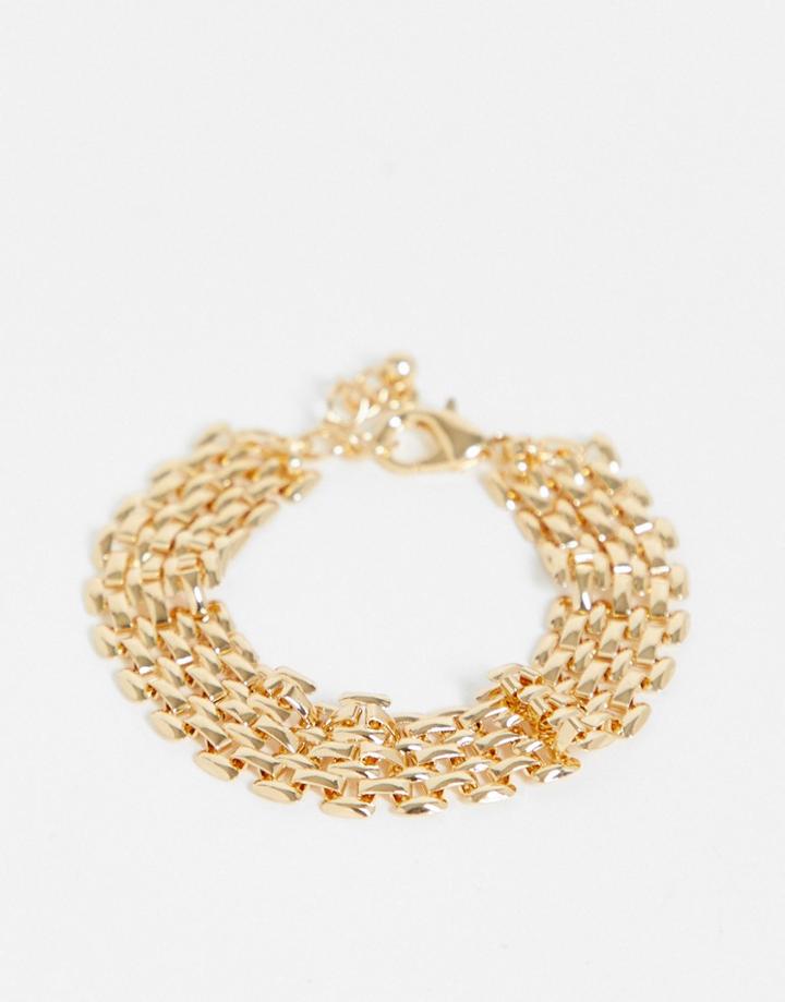 Designb London Chunky Link Bracelet In Gold