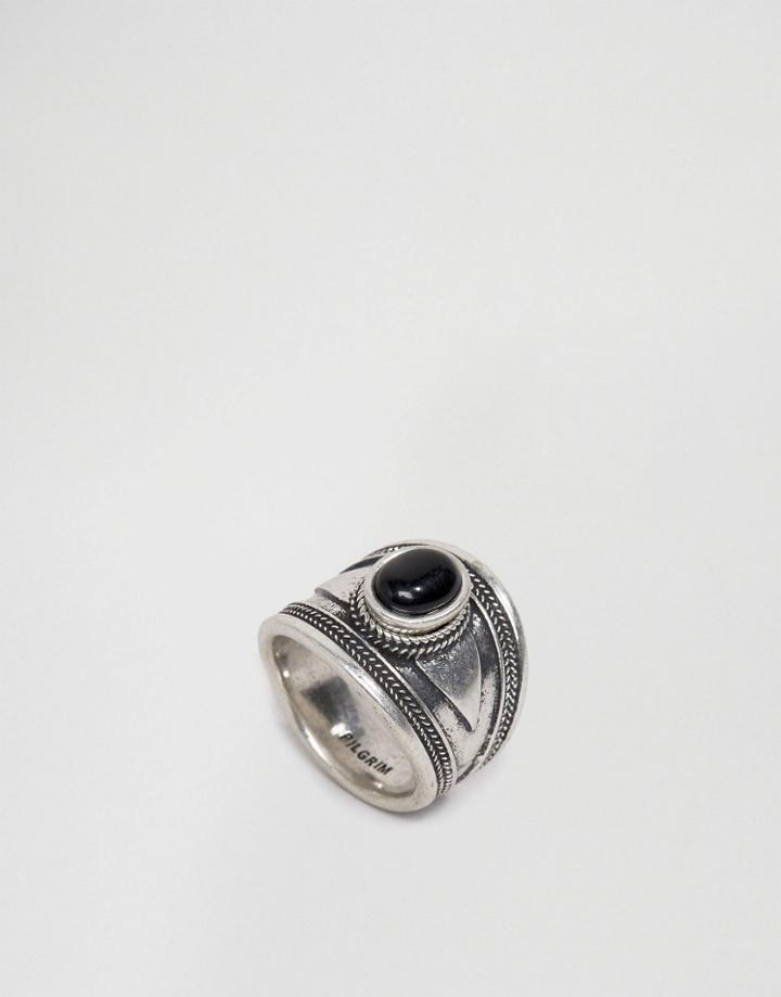 Pilgrim Chunky Stone Ring - Silver