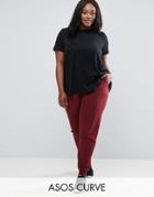 Asos Curve Basic Joggers With Tie - Red