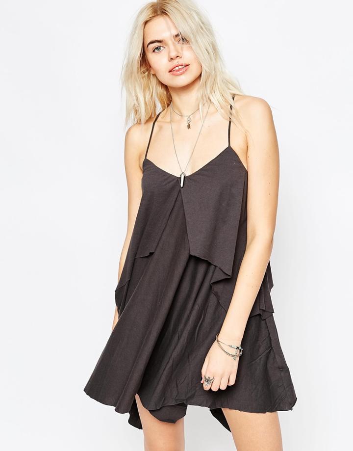 Rvca Waterfall Cami Dress - Black Haze