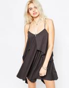 Rvca Waterfall Cami Dress - Black Haze