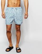 Selected Homme Printed Swim Shorts - Blue