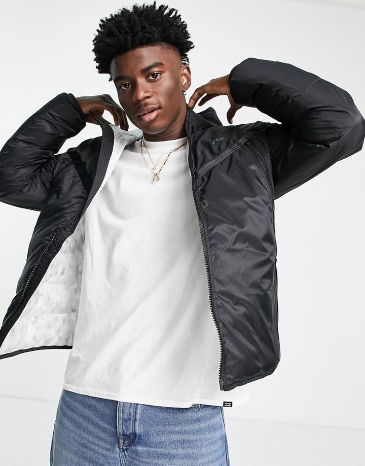 Nike Revival Therma-fit Repel Eco-down Hooded Puffer Jacket In Black