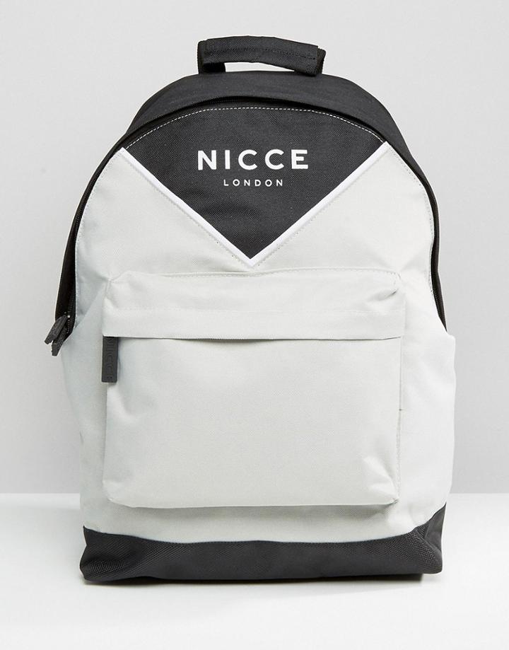 Nicce Logo Backpack With Chevron Color Block - Black