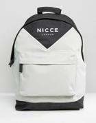 Nicce Logo Backpack With Chevron Color Block - Black