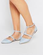 Asos Letty Pointed Ballet Flats - Blue