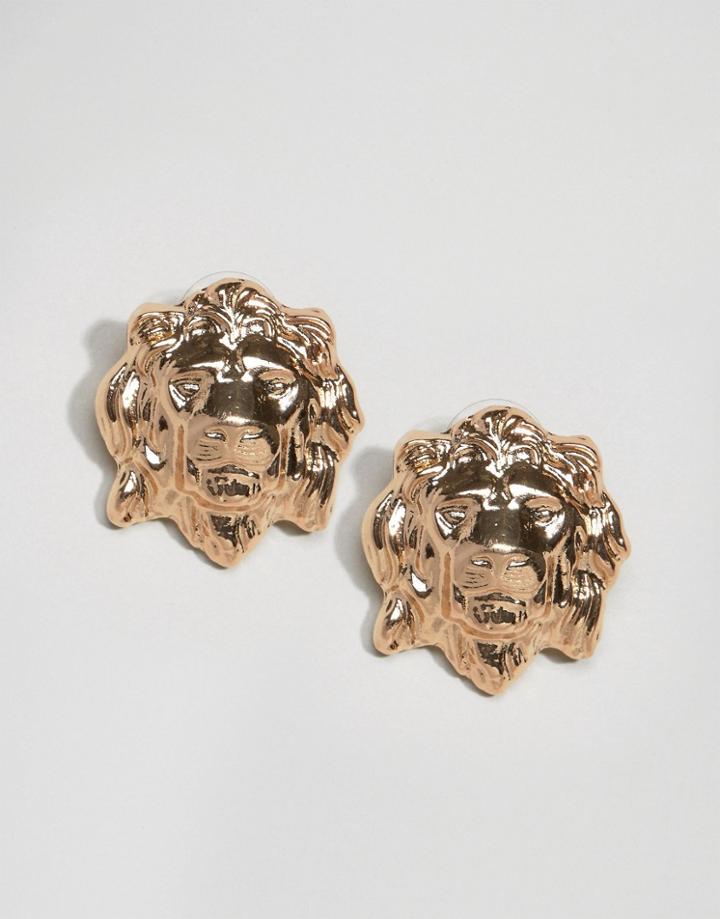 Aldo Lion Stud Earrings - Gold