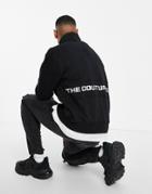 The Couture Club Half Zip Sweatshirt In Black With Logo Back Print